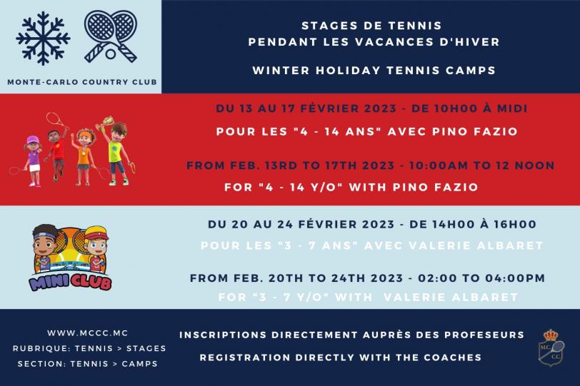 Tennis camps - winter holiday