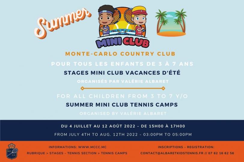Mini Club tennis Camps - Summer 2022